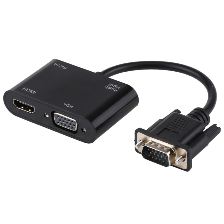 2-in-1 VGA to HDMI + VGA 15ピン HDTVアダプターコンバーター 音声付き