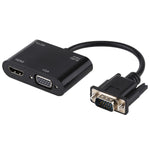2-in-1 VGA to HDMI + VGA 15ピン HDTVアダプターコンバーター 音声付き