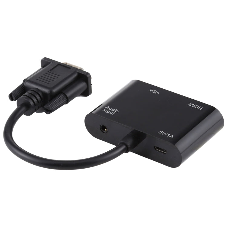 2-in-1 VGA to HDMI + VGA 15ピン HDTVアダプターコンバーター 音声付き