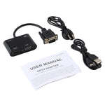 2-in-1 VGA to HDMI + VGA 15ピン HDTVアダプターコンバーター 音声付き