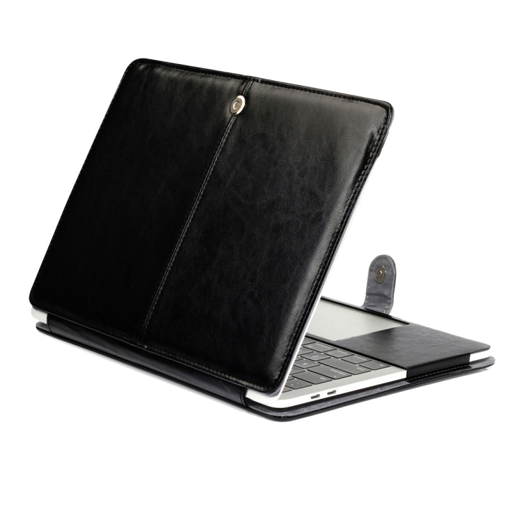 2016年新型 Macbook Pro 15.4インチ A1707用 ラップトップ クレイジーホーステクスチャ 横開きレザーケース
