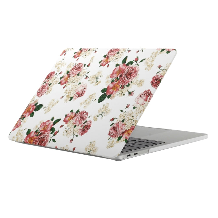 2016年新型 Macbook Pro 15.4インチ A1707用 中国風ローズ柄 ラップトップウォーターデカール PC保護ケース