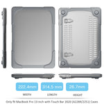 MacBook Pro 13インチ 2022 & A2289 / A2251 / A2338 2020用 PC + TPU 二色ラップトップ保護ケース