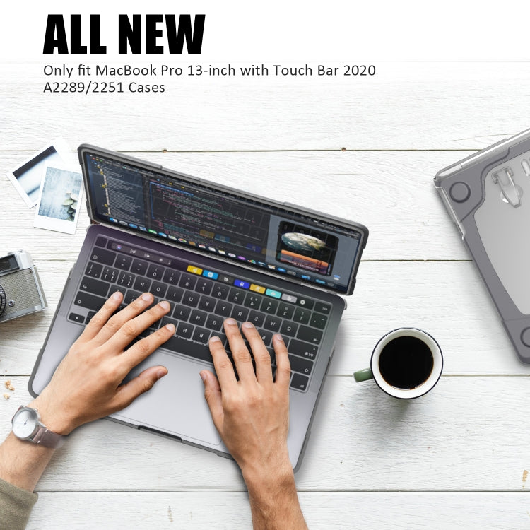 MacBook Pro 13インチ 2022 & A2289 / A2251 / A2338 2020用 PC + TPU 二色ラップトップ保護ケース