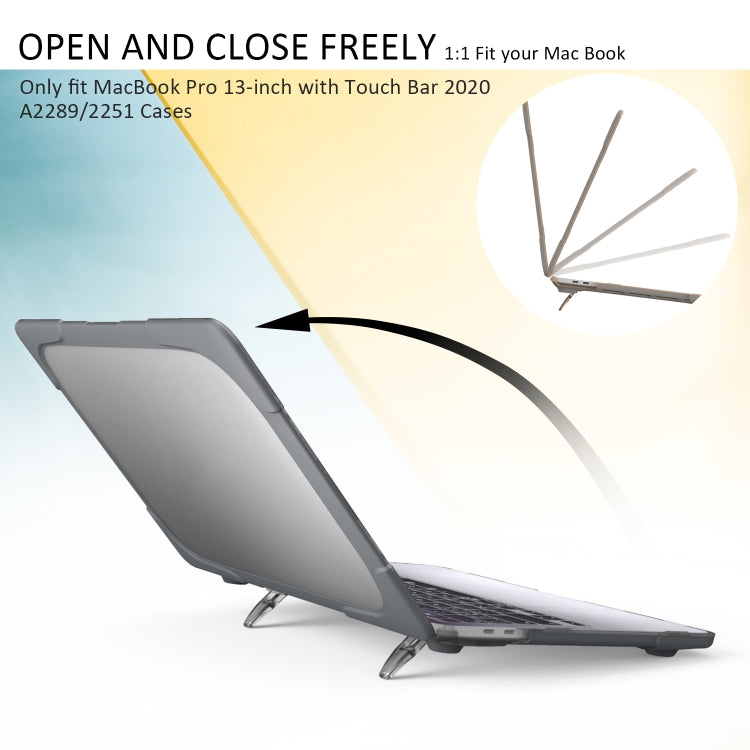 MacBook Pro 13インチ 2022 & A2289 / A2251 / A2338 2020用 PC + TPU 二色ラップトップ保護ケース