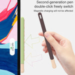 LOVE MEI Apple Pencil 2用 ストライプデザインスタイラスペン シリコン保護ケースカバー、Apple Pencil 2用
