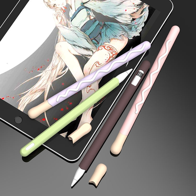 LOVE MEI Apple Pencil 2用 ストライプデザインスタイラスペン シリコン保護ケースカバー、Apple Pencil 2用