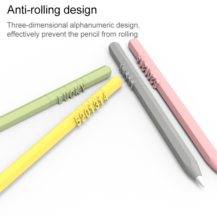 LOVE MEI Apple Pencil 1用 数字文字デザインスタイラスペン シリコン保護ケースカバー、Apple Pencil 1用