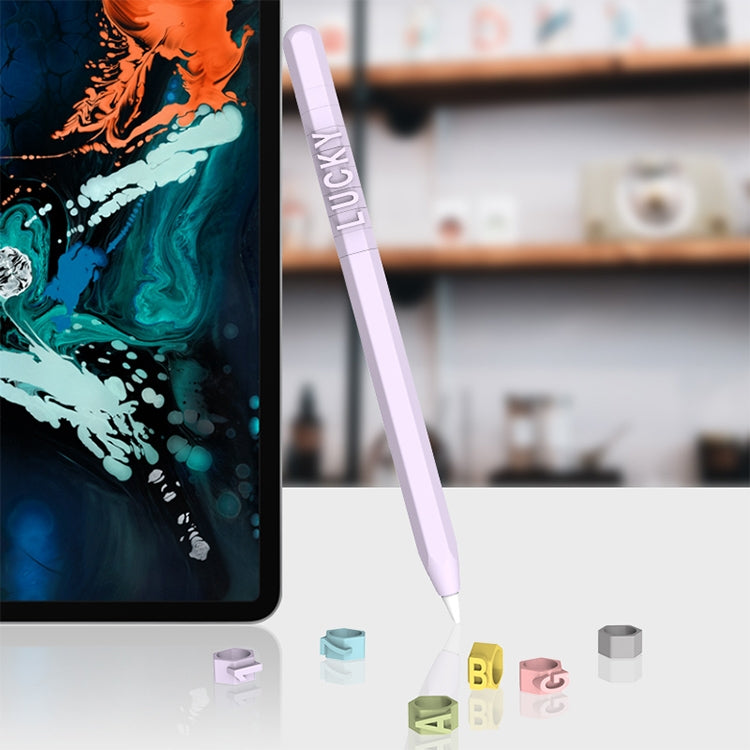 LOVE MEI Apple Pencil 1用 数字文字デザインスタイラスペン シリコン保護ケースカバー、Apple Pencil 1用