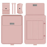 4-in-1 防水PUレザー ノートパソコンインナーバッグ ハンドル＆スタンド＆ペンホルダー付き＋2個ワインダー＋マウスバッグ＋充電器バッグセット 15インチノートパソコン用、15インチ