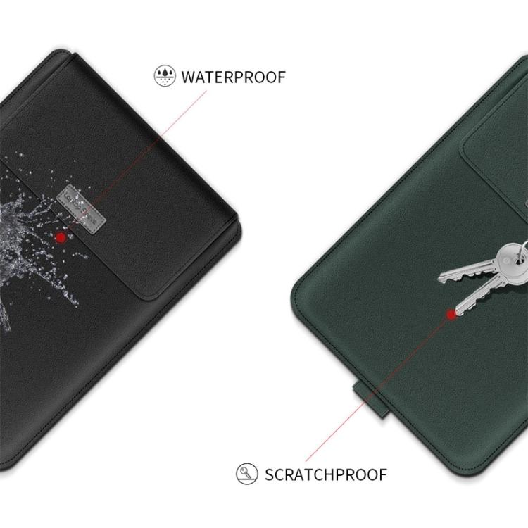 4-in-1 防水PUレザー ノートパソコンインナーバッグ ハンドル＆スタンド＆ペンホルダー付き＋2個ワインダー＋マウスバッグ＋充電器バッグセット 15インチノートパソコン用、15インチ