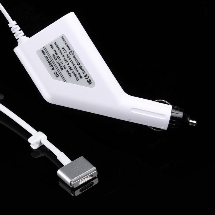 85W 20V 4.25A 5ピンTスタイル MagSafe 2 カーチャージャー USBポート1つ付き Apple Macbook A1398 / A1424 / MC975 / MC976 / ME664 / ME665用、長さ：1.7m、85W 20V 4.25A