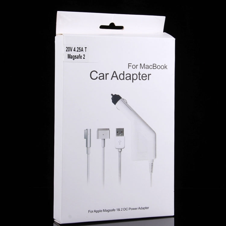 85W 20V 4.25A 5ピンTスタイル MagSafe 2 カーチャージャー USBポート1つ付き Apple Macbook A1398 / A1424 / MC975 / MC976 / ME664 / ME665用、長さ：1.7m、85W 20V 4.25A