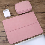 MacBook Air 11.6インチ A1465（2012-2015）/ A1370（2010-2011）用 2-in-1 横型マットレザー ラップトップインナーバッグ＋電源バッグ