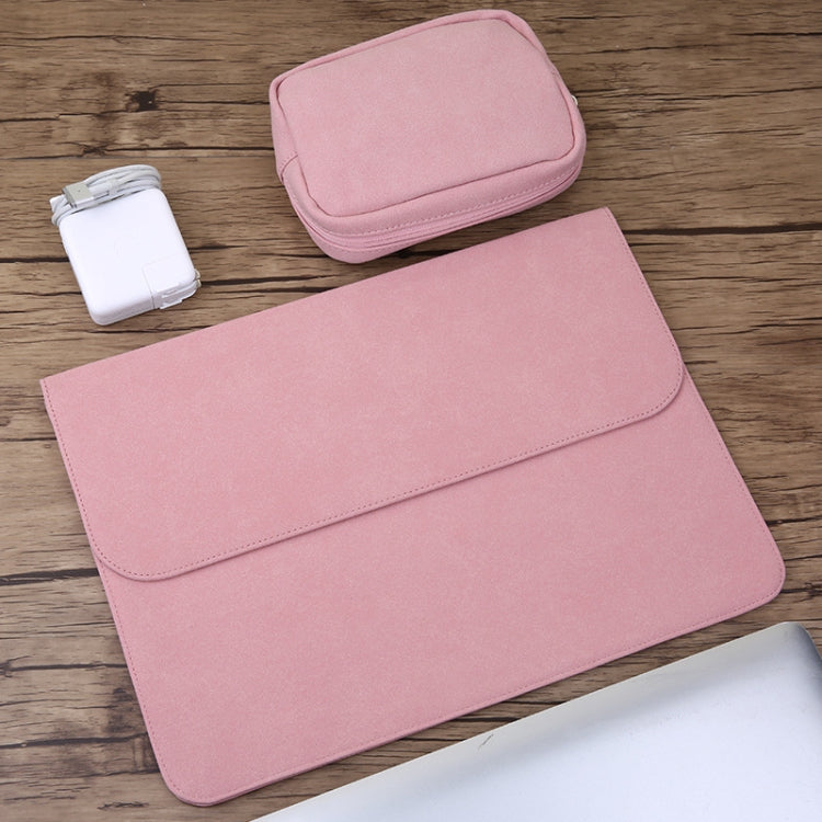 MacBook Air 11.6インチ A1465（2012-2015）/ A1370（2010-2011）用 2-in-1 横型マットレザー ラップトップインナーバッグ＋電源バッグ
