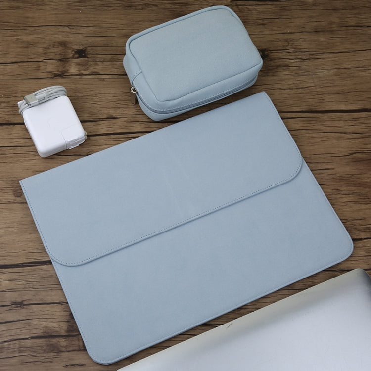 MacBook 12インチ A1534（2015-2017）用 2-in-1 横型マットレザー ラップトップインナーバッグ＋電源バッグ