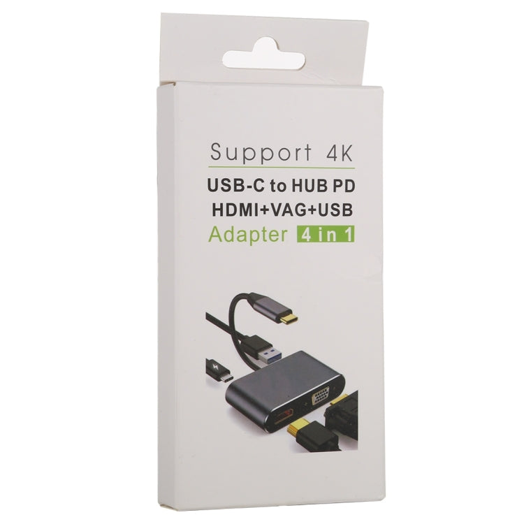 4-in-1 USB / Type-C から4K HDMI + VGA + USB 3.0 インターフェース多機能アダプター