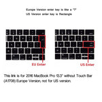 ENKAY Hat-Prince 2-in-1 すりガラス調ハードシェルプラスチック保護ケース＋ヨーロッパ版 超薄型TPUキーボードプロテクターカバー 2016年モデル MacBook Pro 13.3インチ タッチバーなし（A1708）、13.3インチ タッチバーなし ヨーロッパ版