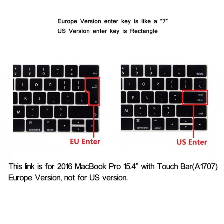 ENKAY Hat-Prince 2-in-1 すりガラス調ハードシェルプラスチック保護ケース＋ヨーロッパ版 超薄型TPUキーボードプロテクターカバー 2016年モデル MacBook Pro 15.4インチ タッチバーあり（A1707）、15.4インチ タッチバーあり ヨーロッパ版