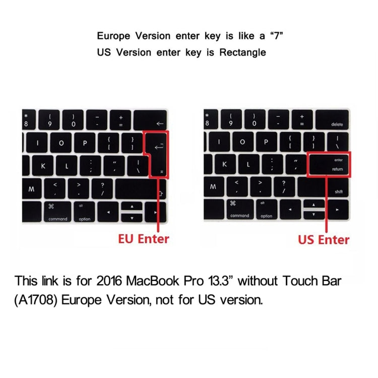 ENKAY Hat-Prince 2-in-1 クリスタルハードシェルプラスチック保護ケース＋ヨーロッパ版 超薄型TPUキーボードプロテクターカバー 2016年モデル MacBook Pro 13.3インチ タッチバーなし（A1708）、13.3インチ タッチバーなし ヨーロッパ版
