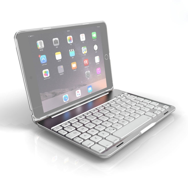 F8SM+ ラップトップバージョン カラフルバックライト アルミ合金 Bluetoothキーボード タブレットケース iPad mini 4 / mini 5用