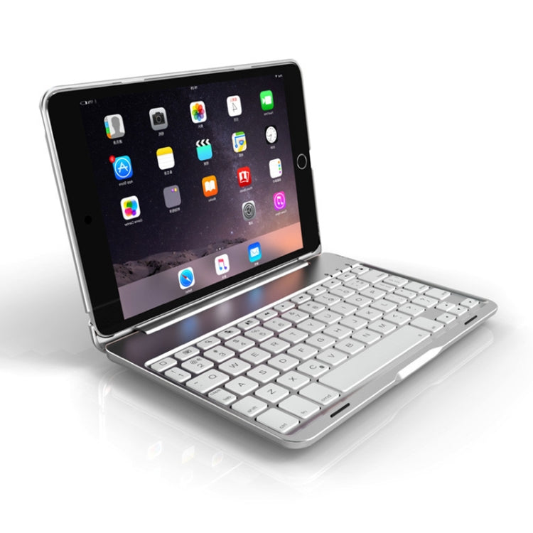 F8SM+ ラップトップバージョン カラフルバックライト アルミ合金 Bluetoothキーボード タブレットケース iPad mini 4 / mini 5用