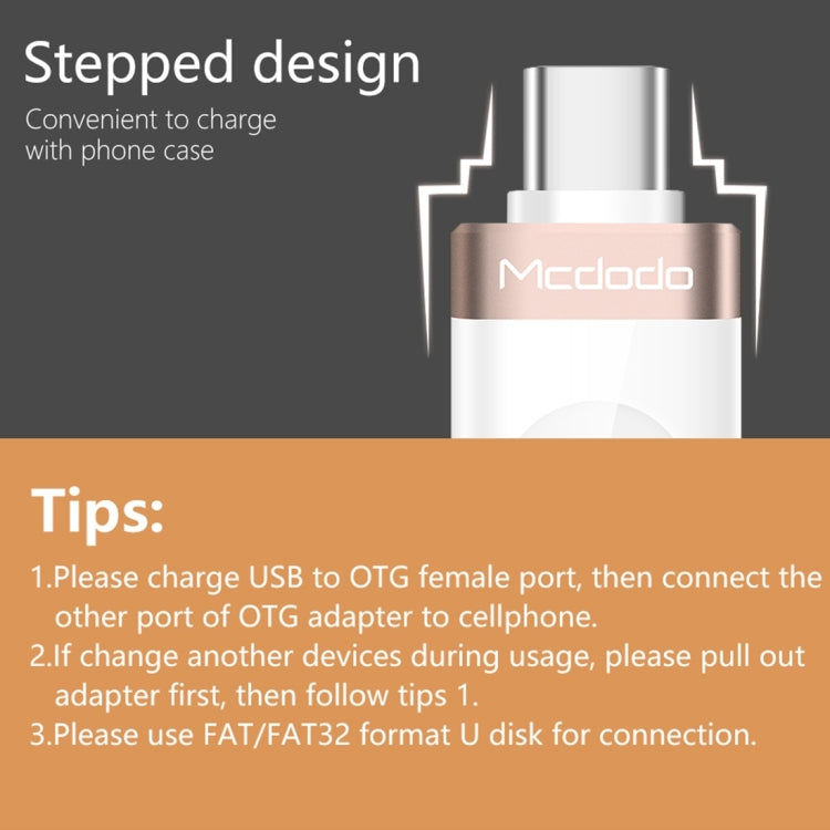 Mcdodo OT-1942 USB-C / Type-C からUSB 3.0 AF データ転送充電 OTGアダプター