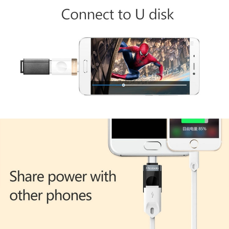 Mcdodo OT-1942 USB-C / Type-C からUSB 3.0 AF データ転送充電 OTGアダプター