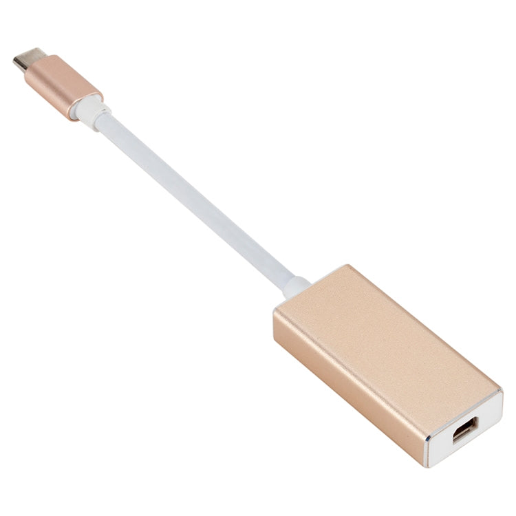 USB-C / Type-C 3.1オスからMini DPメスHD変換アダプター、長さ：12cm、シルバー、ゴールド