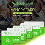 Richwell 8GB 高速 クラス10 マイクロSD（TF）メモリーカード、8GB
