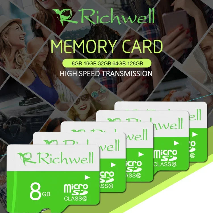 Richwell 8GB 高速 クラス10 マイクロSD（TF）メモリーカード、8GB