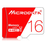 MICRODATA 16GB 高速 U1 レッド＆ホワイト TF（Micro SD）メモリーカード、16GB