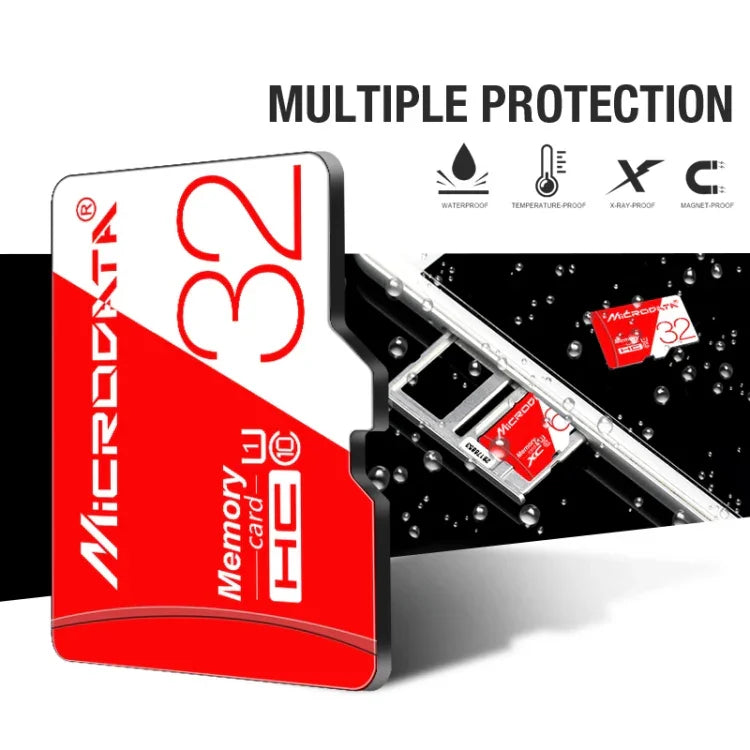 MICRODATA 32GB 高速 U1 レッド＆ホワイト TF（マイクロSD）メモリーカード、32GB