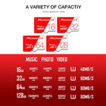 MICRODATA 32GB 高速 U1 レッド＆ホワイト TF（マイクロSD）メモリーカード、32GB