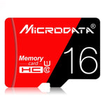 MICRODATA 16GB 高速 U1 レッド＆ブラック TF（マイクロSD）メモリーカード、16GB