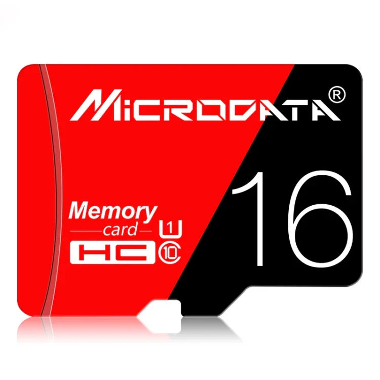 MICRODATA 16GB 高速 U1 レッド＆ブラック TF（マイクロSD）メモリーカード、16GB