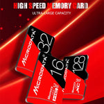 MICRODATA 64GB High Speed U3 Red and Black TF(Micro SD) Memory Card, 64GB