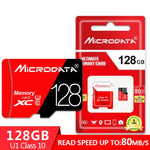 MICRODATA 128GB 高速 U3 レッド＆ブラック TF（マイクロSD）メモリーカード、128GB