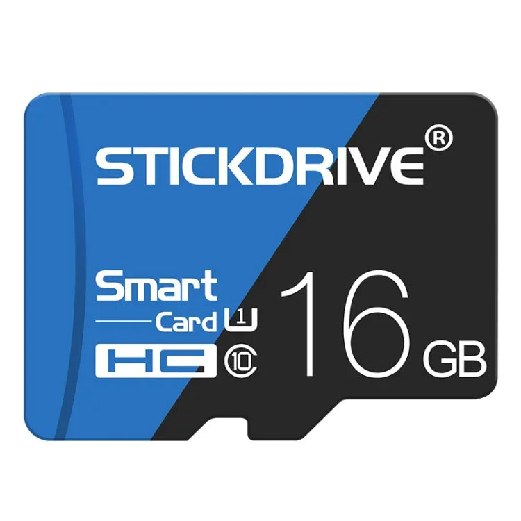 STICKDRIVE 16GB 高速 U1 ブルー＆ブラック TF（マイクロSD）メモリーカード、16GB