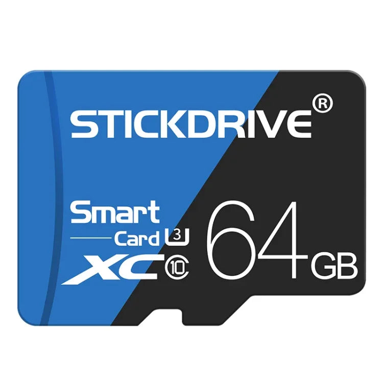 STICKDRIVE 64GB 高速 U3 ブルー＆ブラック TF（マイクロSD）メモリーカード、64GB