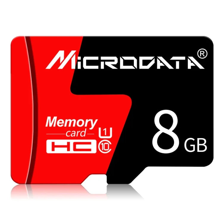MICRODATA 8GB U1 レッド＆ブラック TF（マイクロSD）メモリーカード、8GB