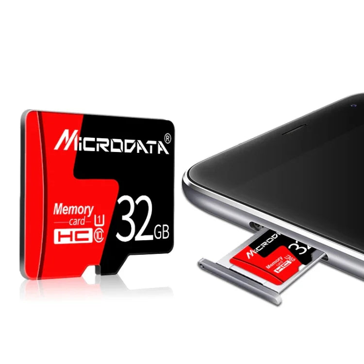 MICRODATA 8GB U1 レッド＆ブラック TF（マイクロSD）メモリーカード、8GB