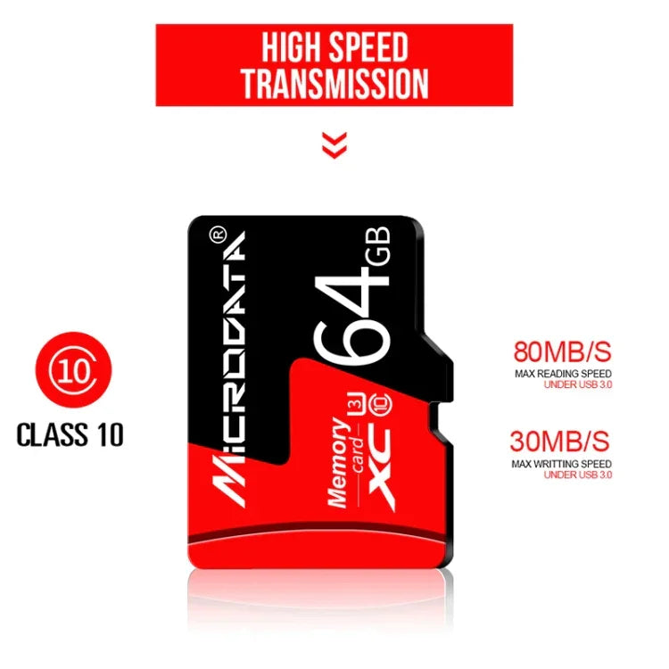 MICRODATA 8GB U1 レッド＆ブラック TF（マイクロSD）メモリーカード、8GB