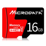 MICRODATA 16GB U1 レッド＆ブラック TF（マイクロSD）メモリーカード、16GB