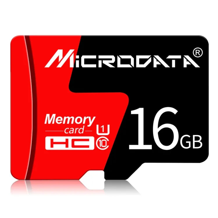 MICRODATA 16GB U1 レッド＆ブラック TF（マイクロSD）メモリーカード、16GB