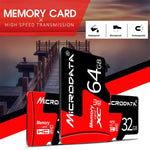 MICRODATA 16GB U1 レッド＆ブラック TF（マイクロSD）メモリーカード、16GB
