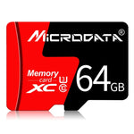 MICRODATA 64GB U3 レッド＆ブラック TF（マイクロSD）メモリーカード、64GB