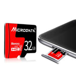 MICRODATA 64GB U3 レッド＆ブラック TF（マイクロSD）メモリーカード、64GB