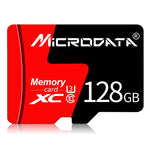 MICRODATA 128GB U3 レッド＆ブラック TF（マイクロSD）メモリーカード、128GB