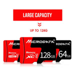MICRODATA 128GB U3 レッド＆ブラック TF（マイクロSD）メモリーカード、128GB